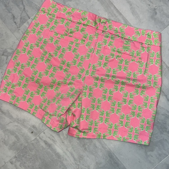 Crown & Ivy   Bermuda shorts  pink/Kelly green elephants  midrise   Size 4 - Picture 6 of 10